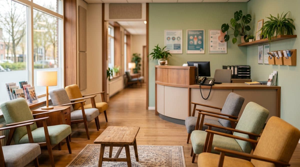 Huisartsenpraktijk wachtkamer — AI-telefoniste voor huisartsen